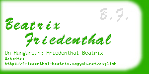 beatrix friedenthal business card